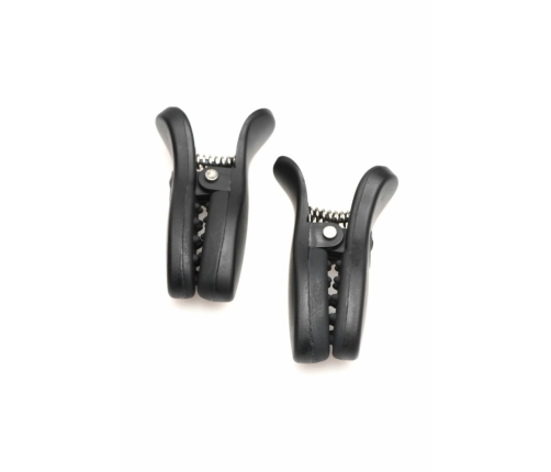 XR Brands Dark Grip Vibrating Silicone Clamps Black Compact Case