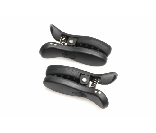 XR Brands Dark Grip Vibrating Silicone Clamps Black Compact Case