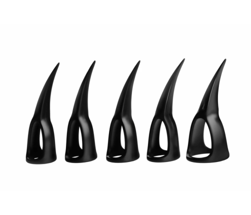 XR Brands Sensory Claw Rings Black Set - 10 Pieces, Multiple Sizes