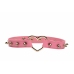 XR Brands Spiked Heart Choker Pink Vegan Leather Adjustable 42cm