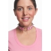 XR Brands Spiked Heart Choker Pink Vegan Leather Adjustable 42cm