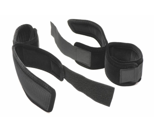 XR Brands Bound Wrist and Ankle Cuffs Black Adjustable Soft Velvet