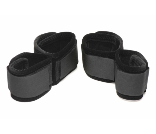XR Brands Bound Wrist and Ankle Cuffs Black Adjustable Soft Velvet