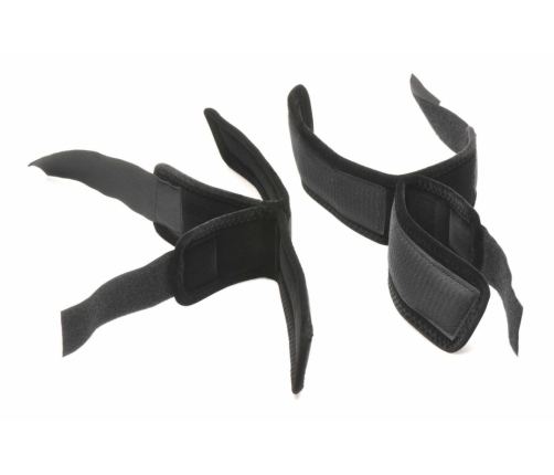 XR Brands Bound Wrist and Ankle Cuffs Black Adjustable Soft Velvet