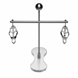 XR Brands Tower of Pain Adjustable Stainless Steel Clamp System Silver
