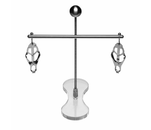 XR Brands Tower of Pain Adjustable Stainless Steel Clamp System Silver