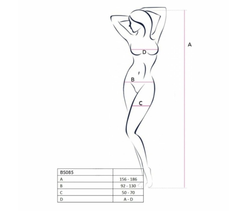 Passion BS085 Seamless Geometric Pattern Catsuit White One Size