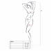 Passion BS085 Seamless Geometric Pattern Catsuit White One Size