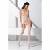 Passion BS074 Seamless Lace Catsuit White - Elegant Mesh Bodysuit One Size