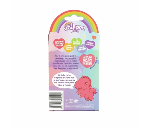 Unihorn Mini Peachy Pony - Compact Multi-Speed Personal Massager, Pink