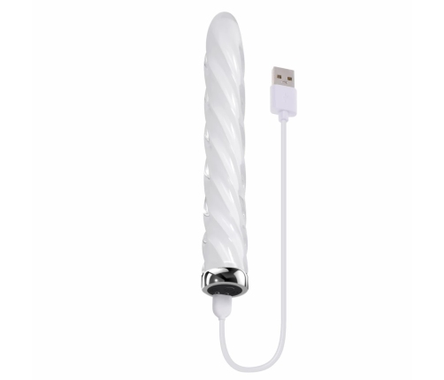 Playboy In A Twist Glass Model - Spiral Textured, USB Rechargeable, 17.5 cm