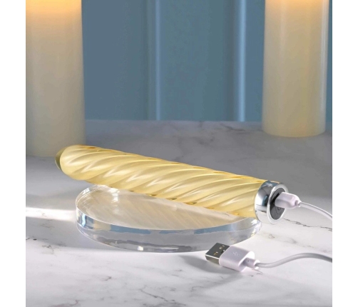 Playboy Twist of Fate Glass Intimate Device, 10-Mode, Waterproof, USB
