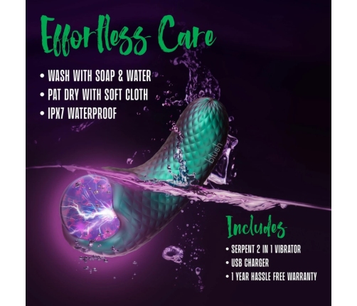 Temptasia Enchanted Serpent Dual Motor Vibrator with Plasma Light Show