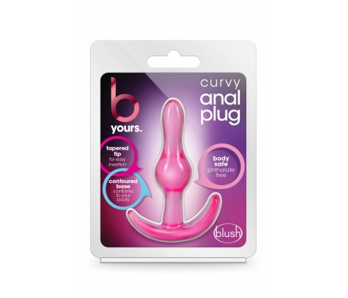 Blush Novelties B Yours Curvy Pink Plug - Slim Anatomical Model 9 cm