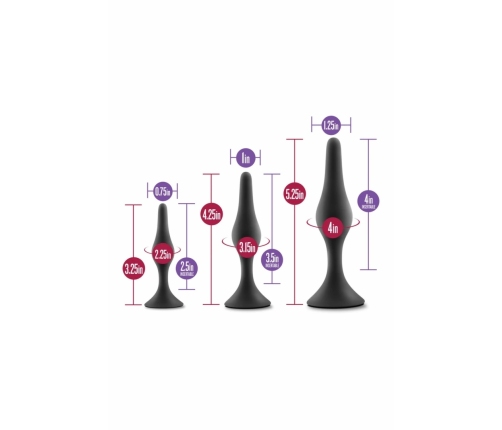 Blush Luxe Beginner Plug Kit Black - 3-Piece Silicone Training Set