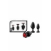 Blush Luxe Bling Plugs Training Kit Black with Red Gem Set S/M/L