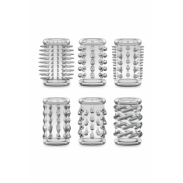 Blush Stay Hard Textured Stimulation Sleeve Kit Clear 6-Pack
