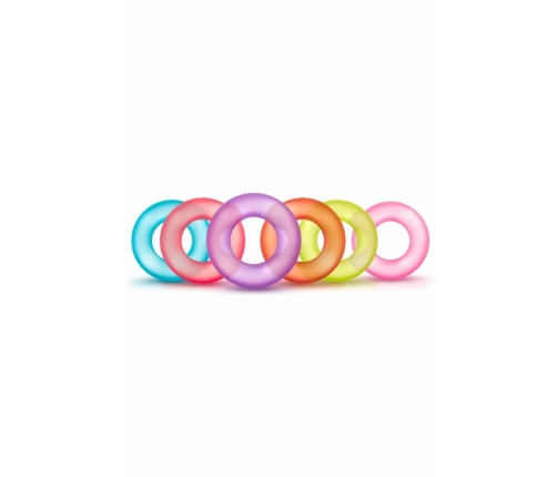 Blush Play With Me King of the Ring Set - 6 Silicone Rings, Multicolor