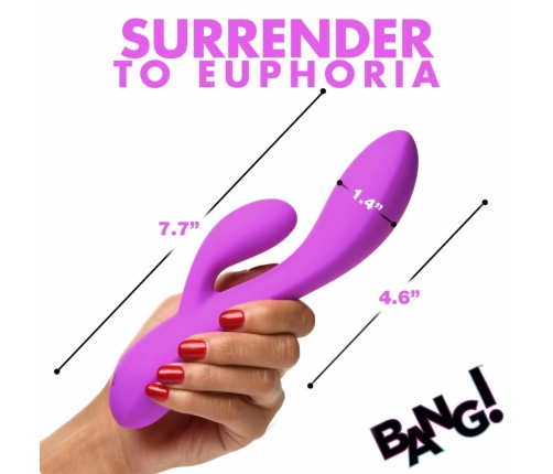 BANG! Flexible Dual Motor Rabbit Vibrator Purple 19.5cm Waterproof