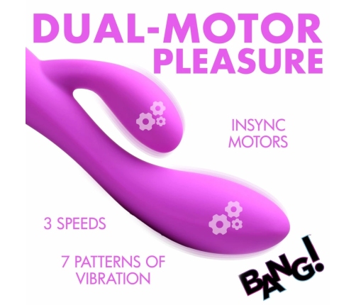 BANG! Flexible Dual Motor Rabbit Vibrator Purple 19.5cm Waterproof