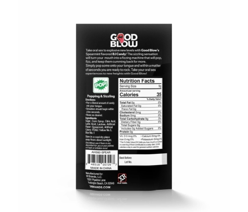 Good Blow Mint Popping Candy Spearmint 9g - Sparkling Fresh Flavor