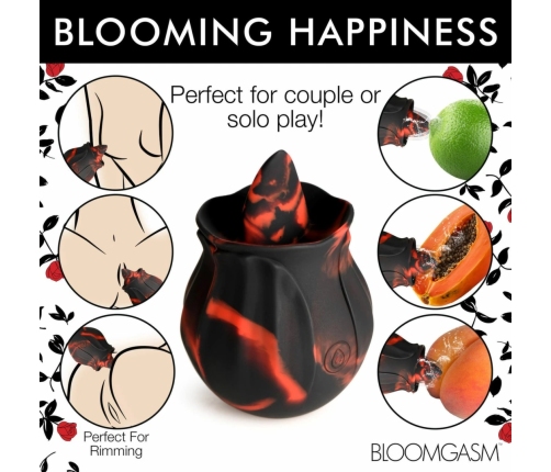 Bloomgasm Black Kiss Rose System Red/Black - Licking Motion Vibrator