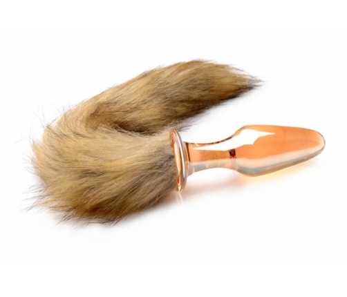 TAILZ Fox Tail Glass Plug Orange - Borosilicate Glass & Faux Fur 20cm