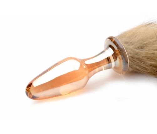 TAILZ Fox Tail Glass Plug Orange - Borosilicate Glass & Faux Fur 20cm
