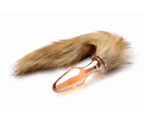 TAILZ Fox Tail Glass Plug Orange - Borosilicate Glass & Faux Fur 20cm