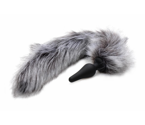TAILZ Grey Wolf Tail Set - Silicone Intimate Plug & Faux Fur Ears, Grey