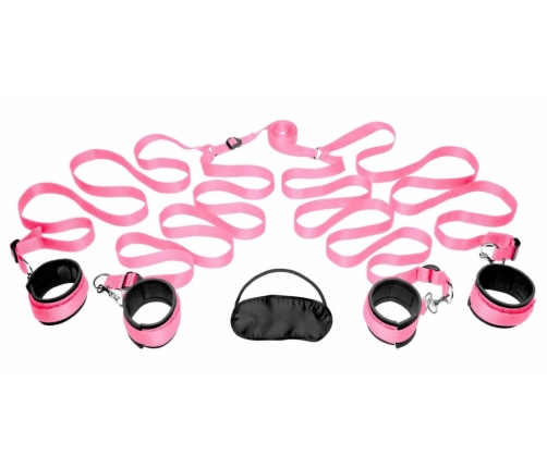 FRISKY Bed Cuff System Pink - Adjustable Neoprene Bedroom Restraint Kit
