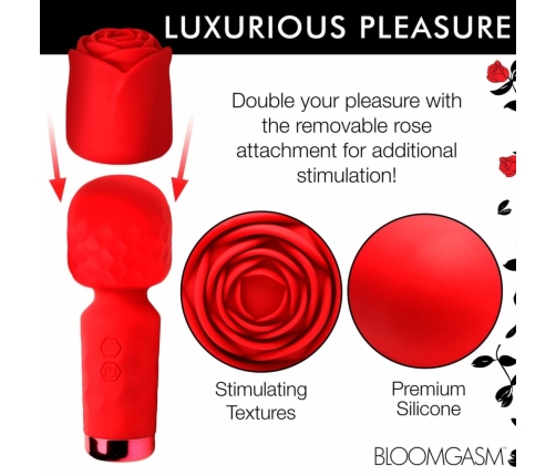 Bloomgasm Pleasure Rose Mini Wand Red - Compact Intimate Massager