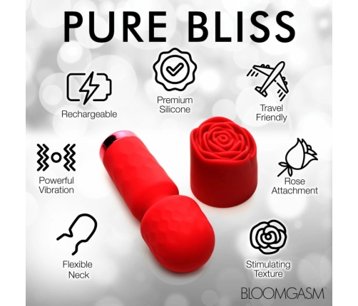 Bloomgasm Pleasure Rose Mini Wand Red - Compact Intimate Massager