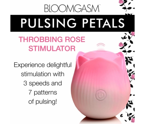 Bloomgasm Throbbing Rose Intimate Pulsing Device Pink 6.4 cm