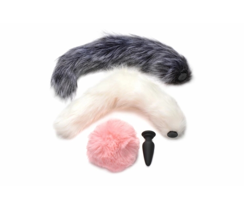TAILZ Snap-On Intimate Plug Set - 3 Interchangeable Faux Fur Tails