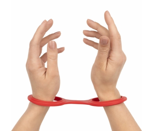 EasyToys Flexible Silicone Handcuffs Red - Adjustable Soft Model