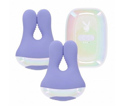 PLAYBOY Pleasure In A Pinch Vibrating Silicone Adjustable Clamps Pink