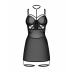 Obsessive Arrowel Black Chemise - Elegant Sheer Lace Lingerie, Adjustable Fit