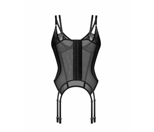 Obsessive Arrowel Corset Black - Sculpting Lingerie with Adjustable Fit l/xl