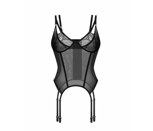 Obsessive Arrowel Corset Black - Sculpting Lingerie with Adjustable Fit l/xl