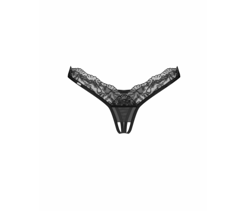 Obsessive Arrowel Black Open Design Thong - Elegant Lace Lingerie 2xl/3xl