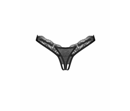 Obsessive Arrowel Open Design Thong Black Lace Intimate Lingerie S/M