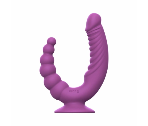 Teazers Double Vibrator Purple - Dual Action Model with Suction Cup & Remote