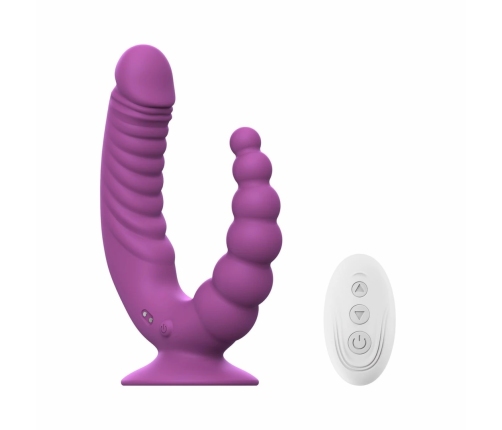 Teazers Double Vibrator Purple - Dual Action Model with Suction Cup & Remote