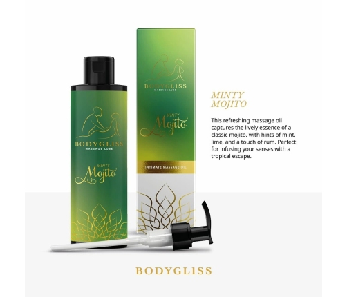 BodyGliss Minty Mojito Massage & Lubrication Oil 150ml - Refreshing Scent