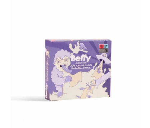 Asha Female Condoms Beffy Lick Pads Vanilla Aroma - Intimate Protection Sheets, Latex-Free