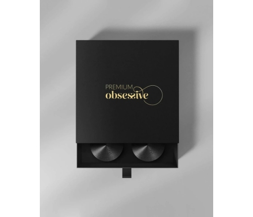 Obsessive Sublimie Self-Adhesive Leather Nipple Covers Black