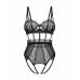 Obsessive Bodysuit Model 869 Open Crotch, Black, Lace & Mesh, Adjustable S/M