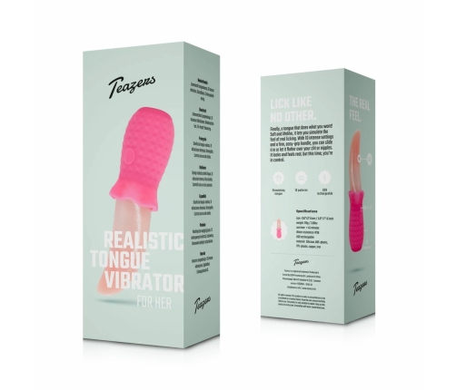 Teazers Tongue Vibrator Pink - Flexible Silicone External Massager USB