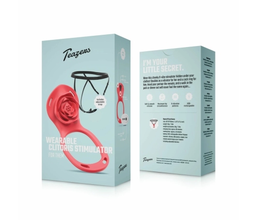 Teazers Red Adjustable Wearable Stimulation System with Remote Control